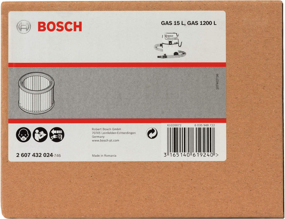 Bosch naborani filter za GAS 15 PS i GAS 12-25 PL - 2607432024 Naborani filter BOSCH Madras doo Beograd