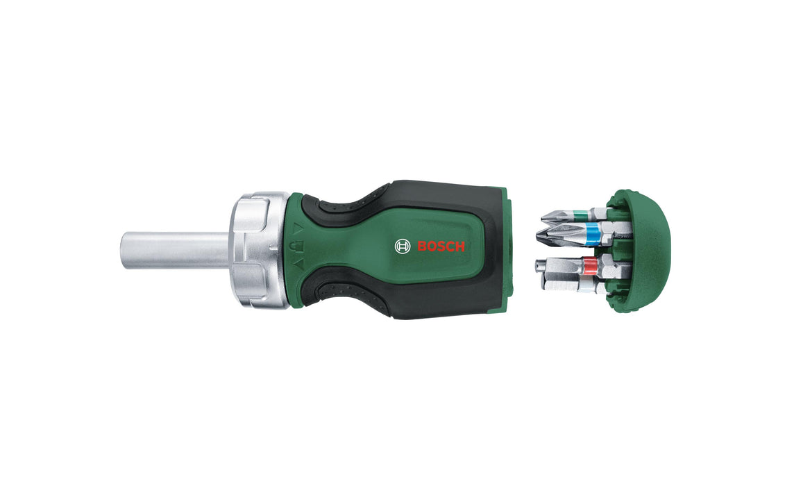 BOSCH Odvrtač za ispupčene zupčanike + 6 bitova - Odvrtač Stubby Bit Ratchet Screwdriver + (1600A032UY) Madras doo Beograd Madras doo Beograd