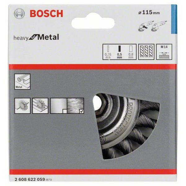 Bosch pločasta četka 115 mm, 0,5 mm, 12 mm, M14 - 2608622059 Pločasta četka BOSCH BOSCH-2608622059 Madras doo Beograd