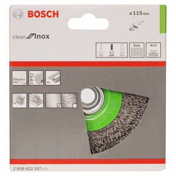 Bosch pločasta četka, nerđajuća 115 mm, 0,3 mm, M14 - 2608622107 Pločasta četka BOSCH BOSCH-2608622107 Madras doo Beograd