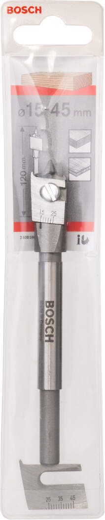 Bosch podesiva pljosnata burgija za glodanje, šestostrano 15 - 45 mm, 120 mm - 2608596333 Pljosnate burgije za drvo BOSCH BOSCH-2608596333 Madras doo Beograd