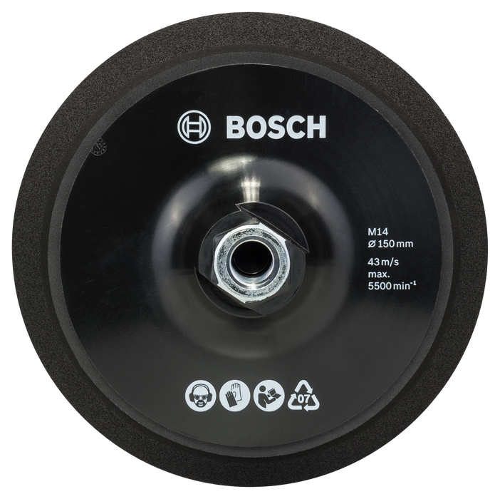 BOSCH Potporni tanjir M14, Ø 150 mm, sa sistemom prihvata na čičak - M14 čičak za sunđere za poliranje 170 mm (2608612027) Madras doo Beograd Madras doo Beograd