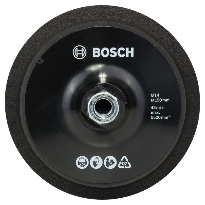 BOSCH Potporni tanjir M14, Ø 150 mm, sa sistemom prihvata na čičak - M14 čičak za sunđere za poliranje 170 mm (2608612027) Madras doo Beograd Madras doo Beograd
