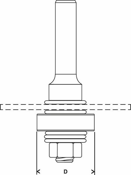 Bosch prihvat za pločasta glodala za žlebove sa vođicom sa kugličnim ležajem 8 mm, D 22 mm, G 60,3 mm - 2608629390 Glodala BOSCH BOSCH-2608629390 Madras doo Beograd