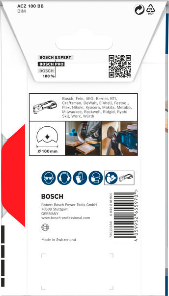 BOSCH PRO ACZ 100 BB list testere za višenamenski alat, 100 mm - Segment lista testere RB - 1ER ACZ100 BB (2608669118) Madras doo Beograd Madras doo Beograd
