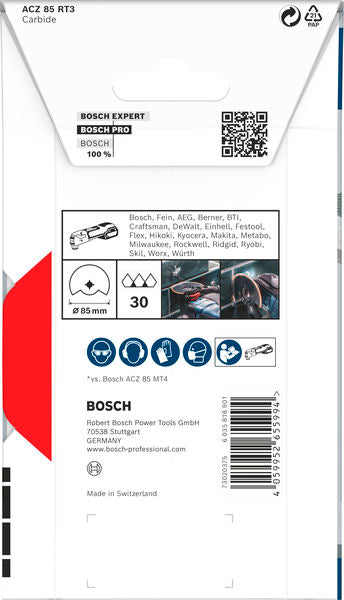 BOSCH PRO ACZ 85 RT3 list testere za višenamenski alat, 85×2,5 mm - Segment lista testere RB - 1ER ACZ85 RT3 (2608669120) Madras doo Beograd Madras doo Beograd