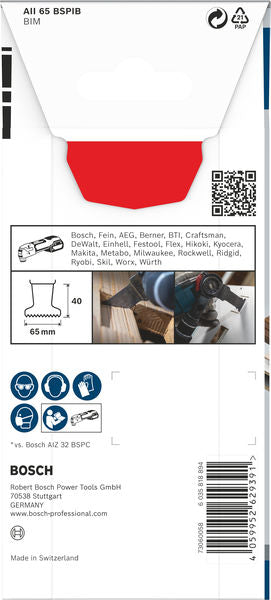 BOSCH PRO AII 65 BSPIB list testere za višenamenski alat, 65×40 mm - List testere za uranjanje RB - 1ER AII65 (2608669082) Madras doo Beograd Madras doo Beograd