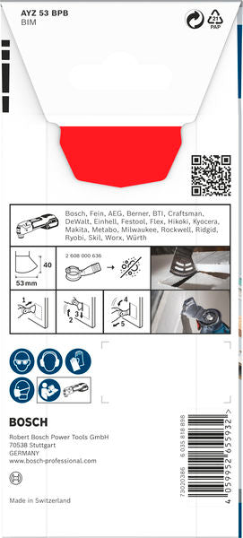 BOSCH PRO AYZ 53 BPB list testere za višenamenski alat, 53×40 mm - List testere za uranjanje RB - 1ER AYZ53 (2608669114) Madras doo Beograd Madras doo Beograd