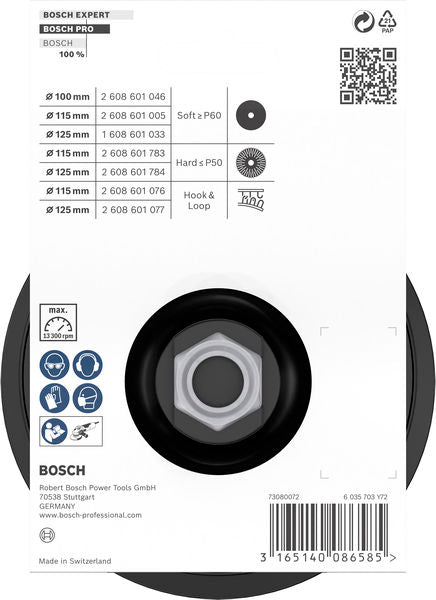 BOSCH PRO Backing Pad, 115 mm, M14, čičak traka - Tanjir sa čičak-prihvatom 115 mm (2608601076) Power Tools BOSCH Madras doo Beograd