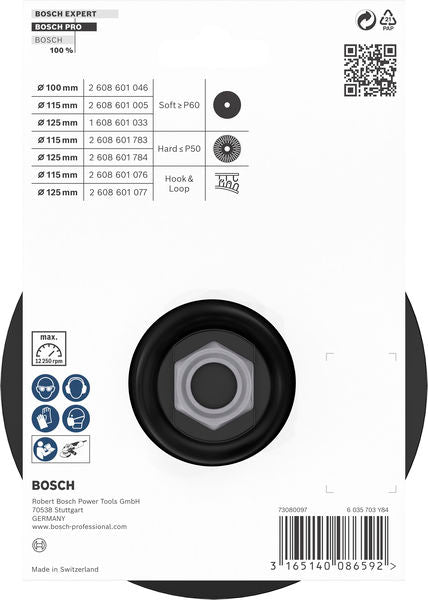 BOSCH PRO Backing Pad, 125 mm, M14, čičak traka - Tanjir sa čičak-prihvatom 125 mm (2608601077) Power Tools BOSCH Madras doo Beograd