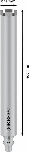 BOSCH PRO Core Cutter wet, 42×400 mm, G 1/2 inča - Dijam. kruna za mokro buš. SFC ø42x400mm (2608601735) Power Tools BOSCH Madras doo Beograd