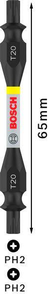 BOSCH PRO dvostrani Impact nastavak sa Pick and Click indeksom, T20, 65 mm - Umetak uvrtača PRO T20 Impact (2608522540) Madras doo Beograd Madras doo Beograd