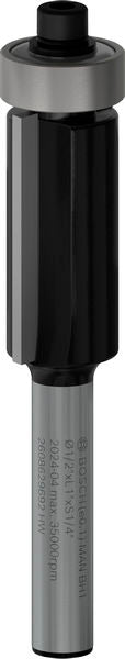 BOSCH PRO glodalo za glodanje u ravni sa ležajevima na dnu, Ø 1/2×L 1", prihvat 1/4" - Glodala za glod.uz površi Flush Trim Bit (2608629692) Madras doo Beograd Madras doo Beograd