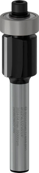 BOSCH PRO glodalo za glodanje u ravni sa ležajevima na dnu, Ø 1/2"×L 1/2", prihvat 1/4" - Glodala za glod.uz površi 6,35x12,7x56 (2608628637) Madras doo Beograd Madras doo Beograd