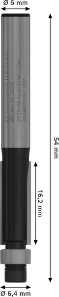 BOSCH PRO glodalo za glodanje u ravni sa ležajevima na dnu, Ø 6,4×L 16,2, prihvat 6 mm - Glodalo za ivice 6x6,35x54 (2608628461) Madras doo Beograd Madras doo Beograd