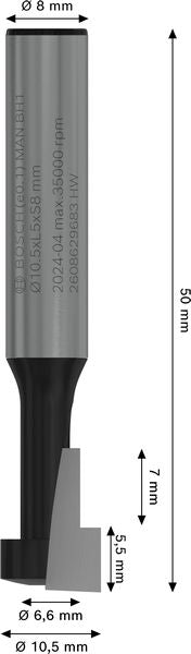 BOSCH PRO glodalo za ključaonice, Ø 10,5×Ø 6,6, prihvat 8 mm - Glodalo Keyhole Bit (2608629683) Madras doo Beograd Madras doo Beograd