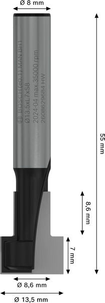 BOSCH PRO glodalo za ključaonice, Ø 13,5×Ø 8,6, prihvat 8 mm - Glodalo Keyhole Bit (2608629684) Madras doo Beograd Madras doo Beograd
