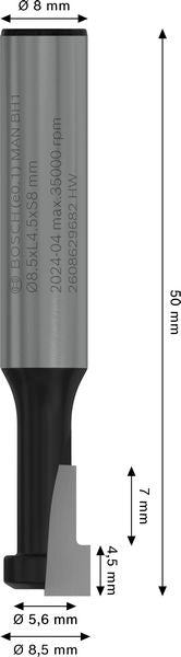 BOSCH PRO glodalo za ključaonice, Ø 8,5×Ø 5,6, prihvat 8 mm - Glodalo Keyhole Bit (2608629682) Madras doo Beograd Madras doo Beograd