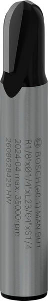 BOSCH PRO glodalo za poluokrugle kanale, R 1/8″, prihvat 1/4″ - Glod.za poluok.kan+vođica 6,35x9,5x40 (2608628425) Madras doo Beograd Madras doo Beograd