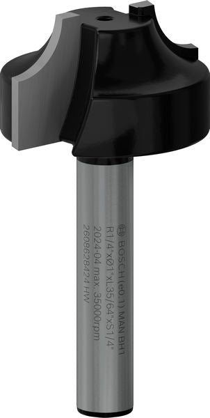 BOSCH PRO glodalo za profilisanje ivica, R 1/4″, prihvat 1/4″ - Profilno glodalo 6,35x25,4x46 (2608628424) Madras doo Beograd Madras doo Beograd