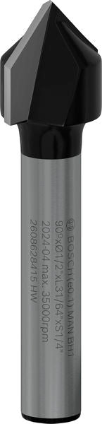 BOSCH PRO glodalo za V-kanale, 90°×Ø 1/2", prihvat 1/4" - V-glodalo za žljebove 6,35x12,7x45 (2608628415) Madras doo Beograd Madras doo Beograd
