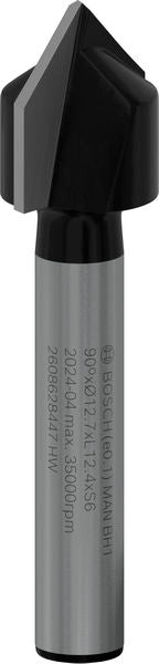 BOSCH PRO glodalo za V-kanale, 90°×Ø 12,7, prihvat 6 mm - V-glodalo za žljebove 6x12,7x45 (2608628447) Madras doo Beograd Madras doo Beograd