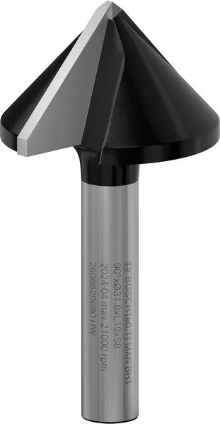 BOSCH PRO glodalo za V-kanale, 90°×Ø 31,8, prihvat 8 mm - V-glodalo za žljebove V-Groove Bit (2608629680) Madras doo Beograd Madras doo Beograd