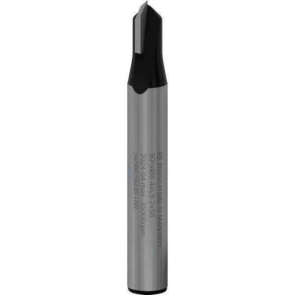 BOSCH PRO glodalo za V-kanale, 90°×Ø 6,4, prihvat 6 mm - V-glodalo za žljebove 6x6,35x48 (2608628445) Madras doo Beograd Madras doo Beograd