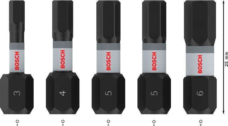 BOSCH PRO H Impact Bits, H3, H4, H5 (×2), H6, 25 mm, 5 kom. - Umetak uvrtača PRO H Impact Set (2608521U59) Madras doo Beograd Madras doo Beograd