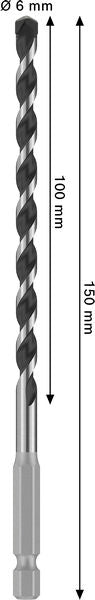 BOSCH PRO HEX-5 burgija, 6×100×150 mm - Burgija HEX-5 6x150 (2608706977) Madras doo Beograd Madras doo Beograd