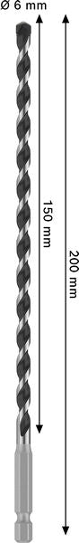 BOSCH PRO HEX-5 burgija, 6×150×200 mm - Burgija HEX-5 6x200 (2608706978) Power Tools BOSCH Madras doo Beograd