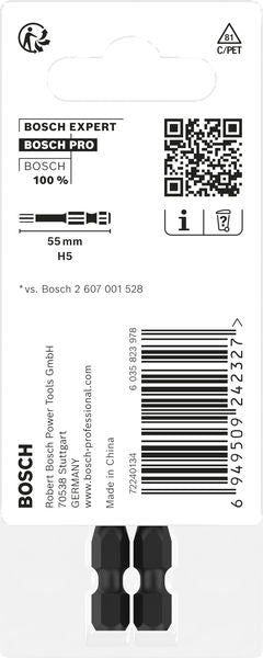BOSCH PRO Hex Impact nastavak, H5, 55 mm, 2 kom. - Umetak uvrtača PRO H5 Impact (2608522557) Madras doo Beograd Madras doo Beograd