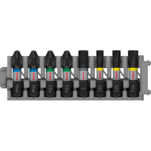 BOSCH PRO Impact set nastavaka za odvrtač, PH2 (×2); PZ2 (×2); H5; T20; T25; T30, 25 mm, 8 kom. - Komplet umetaka uvrtača PRO Impact Set (2608521U62) Madras doo Beograd Madras doo Beograd