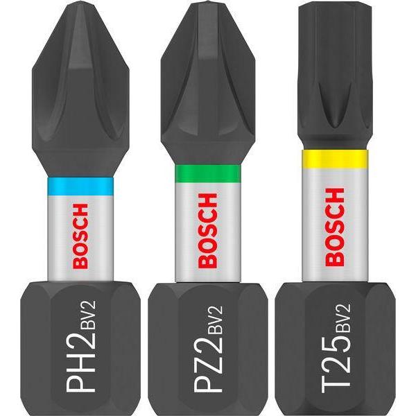 BOSCH PRO Impact set nastavaka za odvrtač, PH2 (×5), PZ2 (×5), T20 (×5), T25 (×5), T30 (×5), 25 mm, sa prozorčićem, 10×25 kom. - Komplet umetaka uvrtača PRO Impact Set (2608521U63) Madras doo Beograd Madras doo Beograd
