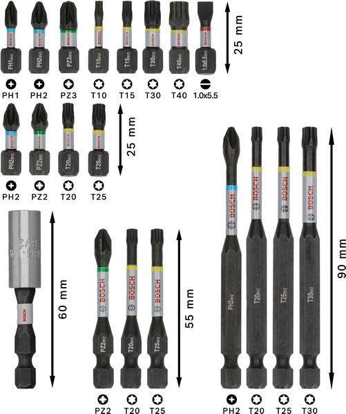 BOSCH PRO Impact set nastavaka za odvrtače, 20 kom. - Komplet umetaka uvrtača PRO Impact Set (2608521U74) Madras doo Beograd Madras doo Beograd