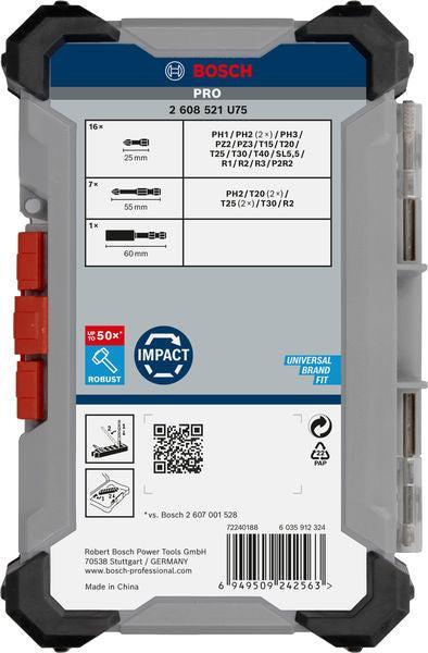 BOSCH PRO Impact set nastavaka za odvrtače, 24 kom. - Komplet umetaka uvrtača PRO Impact Set (2608521U75) Madras doo Beograd Madras doo Beograd