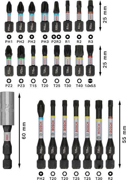 BOSCH PRO Impact set nastavaka za odvrtače, 24 kom. - Komplet umetaka uvrtača PRO Impact Set (2608521U75) Madras doo Beograd Madras doo Beograd