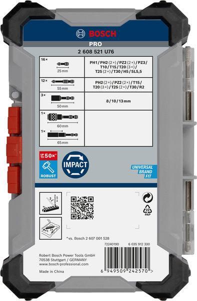 BOSCH PRO Impact set nastavaka za odvrtače, 33 kom. - Komplet umetaka uvrtača PRO Impact Set (2608521U76) Madras doo Beograd Madras doo Beograd