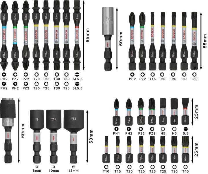 BOSCH PRO Impact set nastavaka za odvrtače, 35 kom. - Komplet umetaka uvrtača PRO Impact Set (2608521U77) Madras doo Beograd Madras doo Beograd