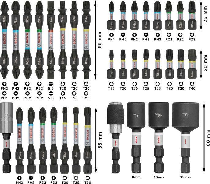 BOSCH PRO Impact set nastavaka za odvrtače, 36 kom. - Komplet umetaka uvrtača PRO Impact Set (2608521U73) Madras doo Beograd Madras doo Beograd