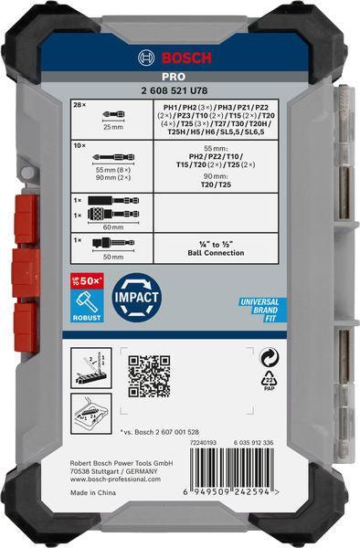 BOSCH PRO Impact set nastavaka za odvrtače, 41 kom. - Komplet umetaka uvrtača PRO Impact Set (2608521U78) Madras doo Beograd Madras doo Beograd