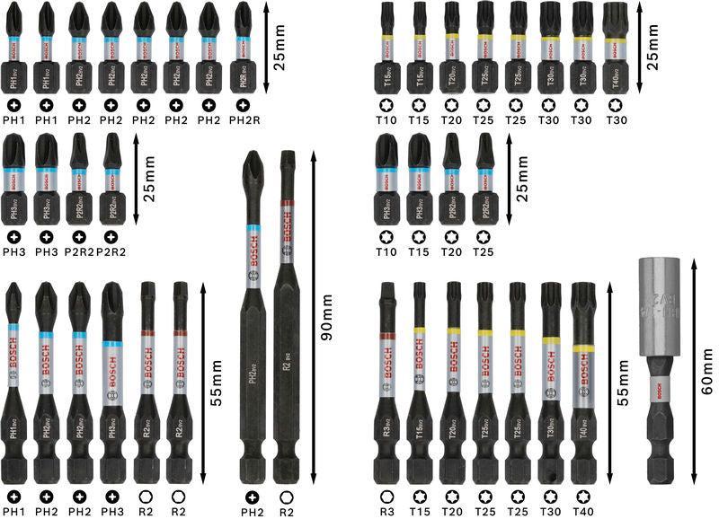 BOSCH PRO Impact set nastavaka za odvrtače, 44 kom. - Komplet umetaka uvrtača PRO Impact Set (2608521U79) Madras doo Beograd Madras doo Beograd