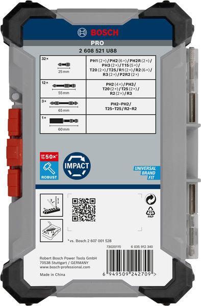 BOSCH PRO Impact set nastavaka za odvrtače, 48 kom. - Komplet umetaka uvrtača PRO Impact Set (2608521U88) Madras doo Beograd Madras doo Beograd