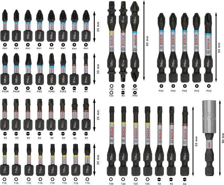 BOSCH PRO Impact set nastavaka za odvrtače, 48 kom. - Komplet umetaka uvrtača PRO Impact Set (2608521U88) Madras doo Beograd Madras doo Beograd