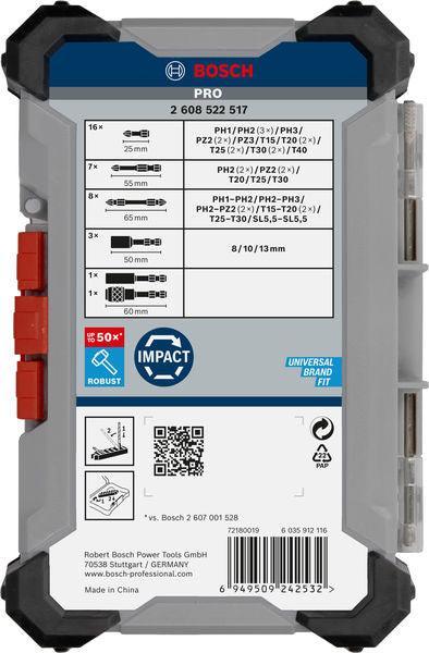 BOSCH PRO Impact set nastavaka za odvrtače, displej, 6×36 kom. - Komplet umetaka uvrtača PRO Impact Set (2608522517) Madras doo Beograd Madras doo Beograd