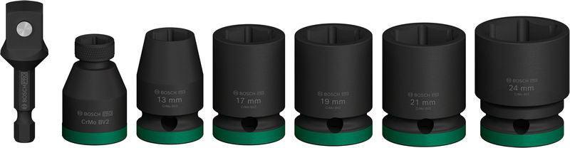 BOSCH PRO Impact set usadnih nastavaka, sa adapterom, 1/2", standardni, 7 kom. - (2608003032) Power Tools BOSCH Madras doo Beograd