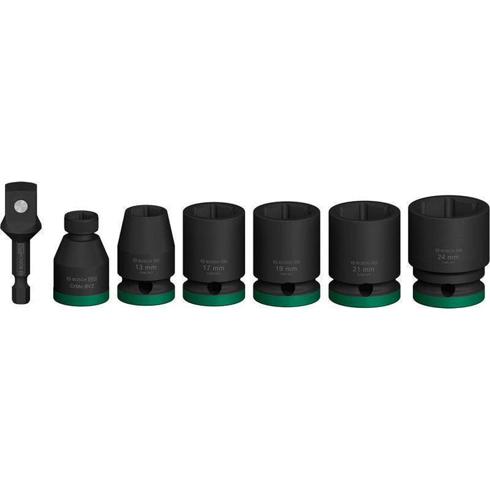 BOSCH PRO Impact set usadnih nastavaka, sa adapterom, 1/2", standardni, 7 kom. - (2608003032) Power Tools BOSCH Madras doo Beograd