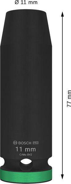 BOSCH PRO Impact Socket, 1/2", 11 mm, duboki - Spojka 1/2" 11mm L Socket (2608003045) Power Tools BOSCH Madras doo Beograd