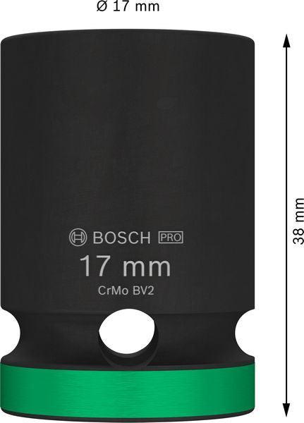 BOSCH PRO Impact Socket, 1/2", 17 mm, standardni - Spojka 1/2" 17mm S Socket (2608003048) Power Tools BOSCH Madras doo Beograd