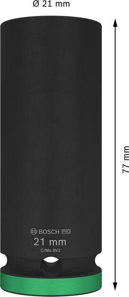 BOSCH PRO Impact Socket, 1/2", 21 mm, duboki - Spojka 1/2" 21mm L Socket (2608003052) Power Tools BOSCH Madras doo Beograd